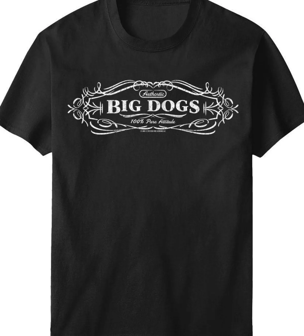 Big Dogs Chest Stripe|100% Attitude Chest Stripe T-Shirt