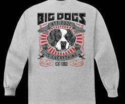 Big Dogs Long Sleeve Tees|Attitude Label Long Sleeve T-Shirt