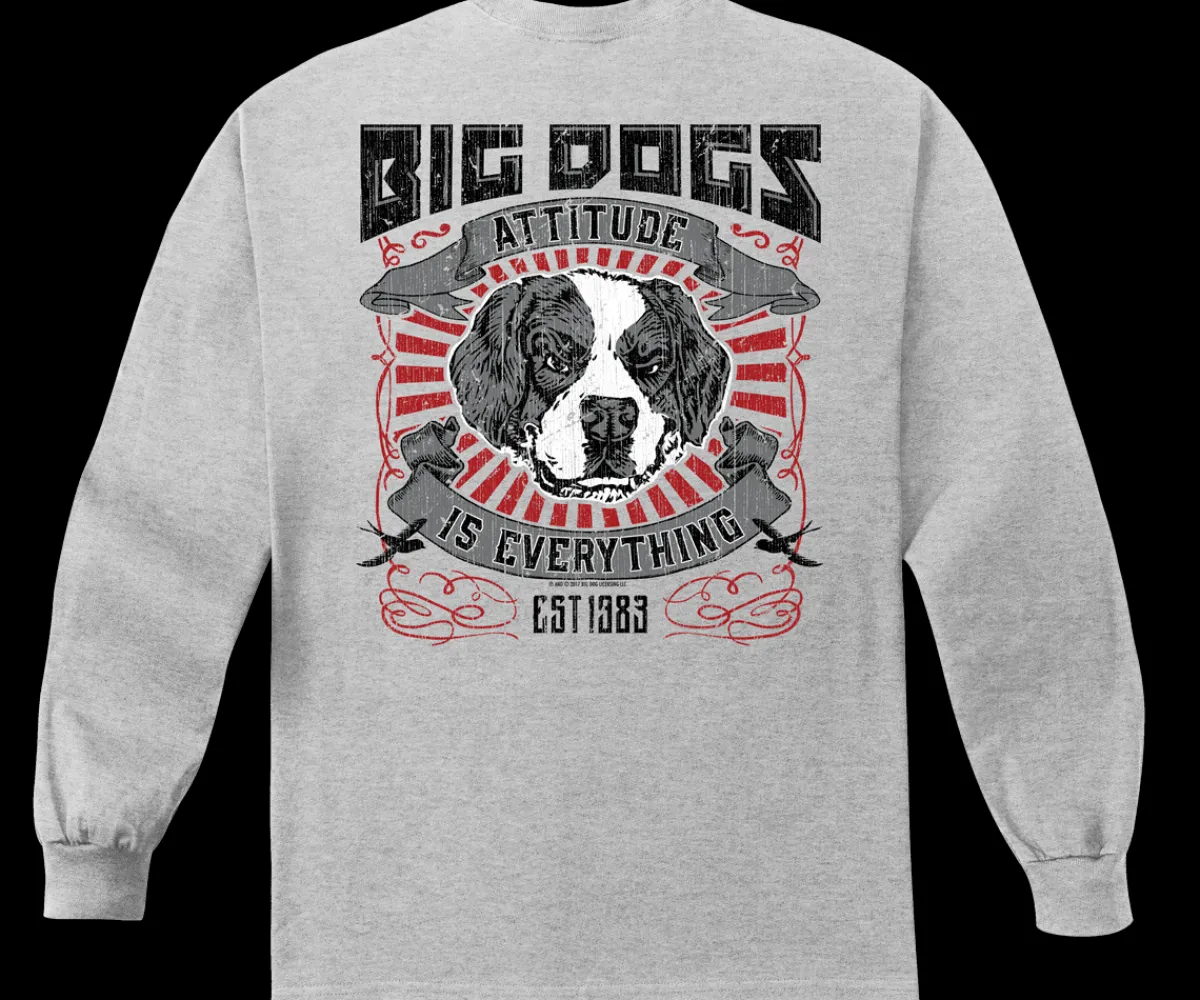 Big Dogs Long Sleeve Tees|Attitude Label Long Sleeve T-Shirt