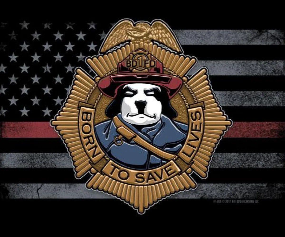 Big Dogs Occupation|Patriotic|BDFD Born To Save Lives Fireman T-Shirt