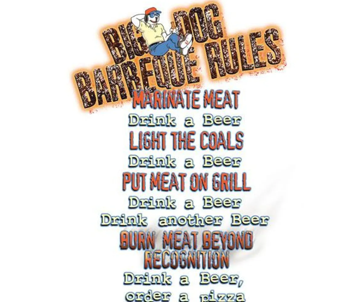 Big Dogs Food & Drink|Big Dog BBQ Rules T-Shirt