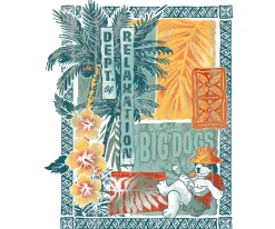 Big Dogs Dept Of Relaxation|DOR Palm Collage T-Shirt