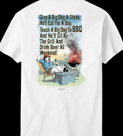 Big Dogs Food & Drink|Give A Big Dog A Steak BBQ T-Shirt