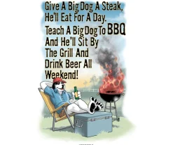 Big Dogs Food & Drink|Give A Big Dog A Steak BBQ T-Shirt