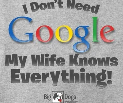 Big Dogs Humor|I Do Not Need Google T-Shirt
