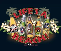 Big Dogs Food & Drink|Parody|Lifes a Beach T-Shirt