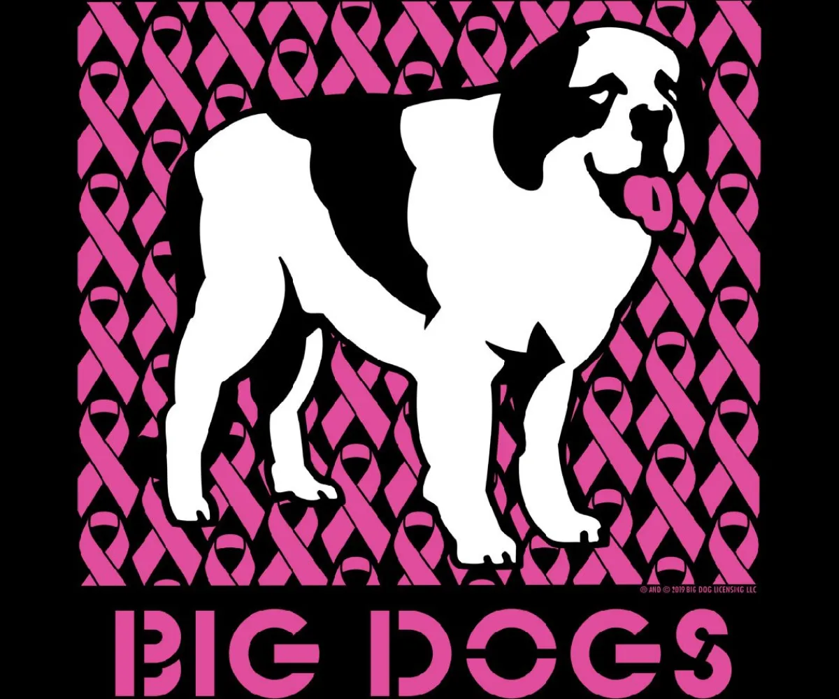 Big Dogs Logo Tees|Pink Ribbon Standing Dog