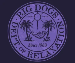 Big Dogs Dept Of Relaxation|Relaxation Badge Purple T-shirt