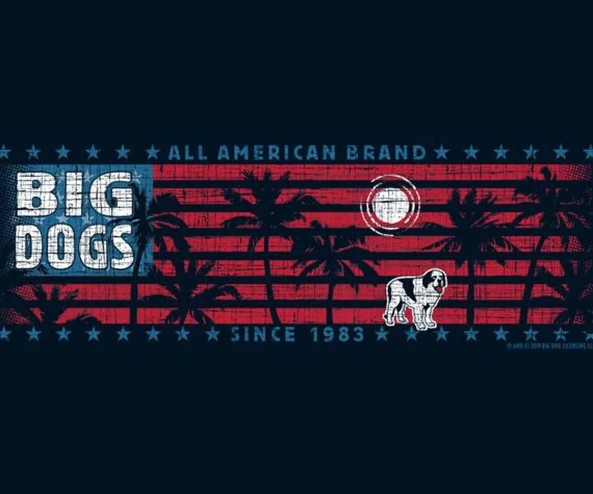 Big Dogs Patriotic|Chest Stripe|Tropical Stars & Stripes Chest Stripe T-Shirt