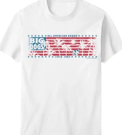 Big Dogs Chest Stripe|Tropical Stars & Stripes Chest Stripe T-Shirt