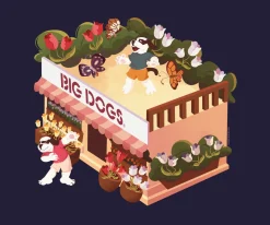 Women Big Dogs Women's Tees|Tulips Flower Shop T-shirt
