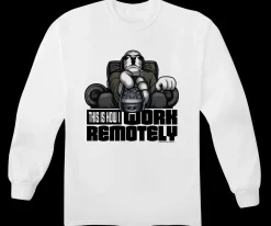 Big Dogs Long Sleeve Tees|Work Remotely Long Sleeve T-shirt
